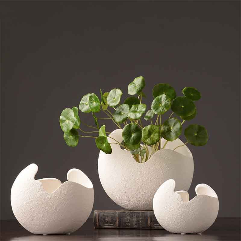 Cracked Shell Ceramic Vase 4